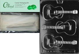 Cybrtrayd J065 Guitar Chocolate Candy Mold with Exclusive Cybrtrayd Copyrighted Chocolate Molding Instructions N6
