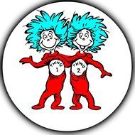 Dr Seuss Thing 1 Thing 2 Edible Image Photo Cake Topper Sheet Personalized Custom Customized Birthday Party -...