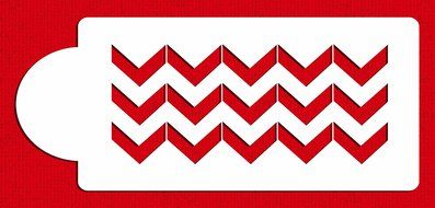 Designer Stencils C841 Wide Chevron Cake Stencil, Beige/Semi-Transparent