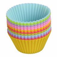 Generic Silicone Round Baking Cupcake Pan For Jelly Chocolate Candy 12 Pack 6 Colours