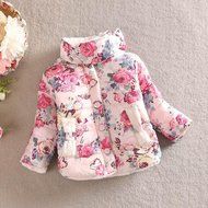 Coat ,BeautyVan Kids Child Girl Flowers Coat Jackets Winter Thick Top Waistcoat Clothes Coat (3T, Beige) N7