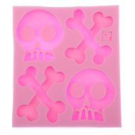 Punk Skeleton Skull Bone Silicone Cake Mould Baking Fondant Sugar Craft Halloween Wedding Birthday Party Home... N6