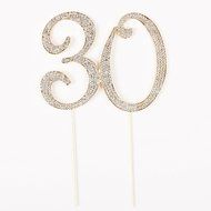 30 Cake Topper for 30th Birthday or Anniversary Gold Party Supplies &amp; Decorations (Gold) N3
