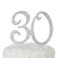 30 Cake Topper for 30th Birthday or Anniversary Gold Party Supplies &amp; Decorations (Gold) N6