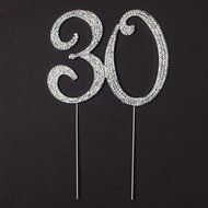 30 Cake Topper for 30th Birthday or Anniversary Gold Party Supplies &amp; Decorations (Gold) N7