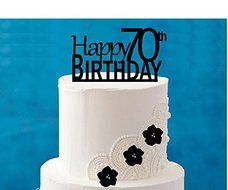 Happy 70th Birthday Elegant Cake Decoration Cake Topper