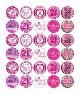 21st Birthday Girl Pink Cupcake Toppers Edible Wafer Paper BUY 2 GET 3RD FREE