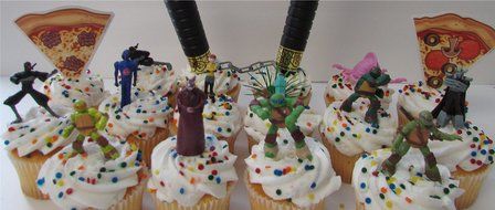 Teenage Mutant Ninja Turtles 15 Piece Birthday Cupcake Topper Set Featuring 2&quot; to 3&quot; Cupcake Toppers of Sensei... N8
