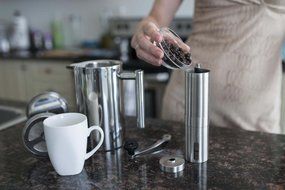OFKP&reg; Manual Stainless Coffee Grinder - Best Hand Coffee Bean Mill - Aeropress Compatible N7