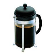 Bodum Caffettiera French Press Coffee Maker, Black Plastic Lid and Stainless Steel Frame, 3-Cup, 12-Ounce N2