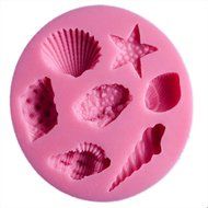 Mermaid Sea Shell Horse Fish Round Shape Cake Fordant Chocolate Silicone Molds Set of 3 N2