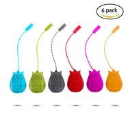 Owl Design Silicone Creative Tea Bag Reusable Tea Infuser Strainer Set Unique Cute Tea Set of 6PCS with Varying... N5