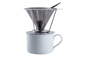 Coffee Cone Stainless Steel Pour Over Coffee Maker, Micro Filter Coffee Dripper and Brewer N2