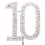 Cosmos &reg; Rhinestone Crystal Silver Number 70 Birthday 70th Anniversary Cake Topper N4