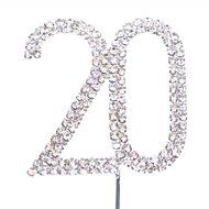 Cosmos &reg; Rhinestone Crystal Silver Number 70 Birthday 70th Anniversary Cake Topper N5