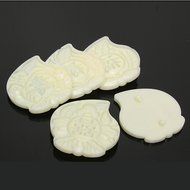 Jeteven Birthday Peach-shaped Moon Cake Mold Hand Pressure Mould with 5pcs Stamps Baking DIY Tool N6