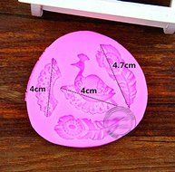 Anyana Peacock Feathers Silicone Fondant Mold Cake Decorating Pastry Gum Pastry Tool Kitchen Tool Sugar Paste... N9