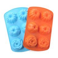 Cake Bread Molds, 2PCS YYP [6 Cavity Flower Shape Mold] Silicone Cake Bread Making Mold for Home Baking - Reusable... N10