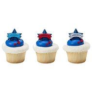 Decopac Patriotic Theme Banner Cupcake Decorations (24 ct)