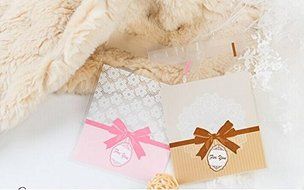 100 PCS Lovely Cute Bowknot OPP Self Adhesive Cookie Bakery Candy Biscuit Roasting Treat Gift DIY Plastic Bag... N17