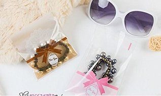 100 PCS Lovely Cute Bowknot OPP Self Adhesive Cookie Bakery Candy Biscuit Roasting Treat Gift DIY Plastic Bag... N18