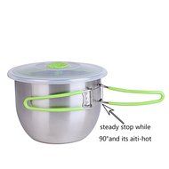 MACDIAZ Stainless Steel Mixing Bowls With Lids Food Container Cup Multi-Use (Green) N4