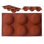 EVTECH(TM) 6 Cavity Chrysanthemum Style Silicone Gel Non Stick Cake Bread Mousse Biscuit Ice Pudding Mold Chocolate... N7