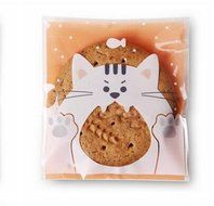 100 PCS Lovely Cute Bowknot OPP Self Adhesive Cookie Bakery Candy Biscuit Roasting Treat Gift DIY Plastic Bag... N22