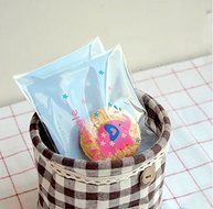 100 PCS Lovely Cute Bowknot OPP Self Adhesive Cookie Bakery Candy Biscuit Roasting Treat Gift DIY Plastic Bag... N24
