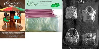 Cybrtrayd D090 4 Purses Fashion Chocolate Candy Mold with Exclusive Cybrtrayd Copyrighted Chocolate Molding Instructions N3