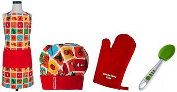 Handstand Kids Child's 'Eat Your Fruits and Veggies' 4-Piece Apron Set