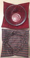Brick Red Grey stripe,handmade,Hot Cold Bowl Cozy,Microwave Bowl Cozie,Fabric Trivet,Hot pad,Pot Holder,Cotton... N2