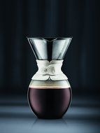 Bodum 11571-109 Pour Over 1 L Coffee Maker with Permanent Filter, 34 oz, Cork Band N24