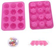 Ninewell 12-Cavity Floral Leaf Silicone Cake Soap Decoration Mold