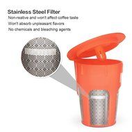 Kootek 2 Pack Stainless Steel Refillable Kcup Reusable Coffee Filter Rust Resistant K Carafe Cups for K-cup Keurig... N3