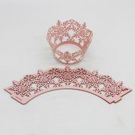 Oksale 24Pcs Christmas Hollow Lace Cup Muffin Holder Cake Paper Case Wraps Cupcake Wrapper for Wedding Birthday... N29