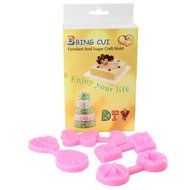 4 Pcs Leaf Butterfly Four petal Cherry Blossom Silicone Fondant Cake Mold Embossing flower Chocolate Icing Candy... N6