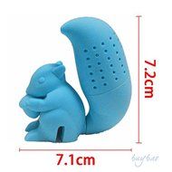 1 Piece Cute Squirrel Shape Tea Infuser Loose Leaf Strainer Bag Mug Filter - Random Color N3