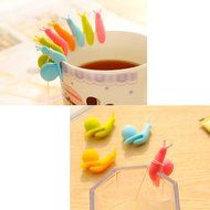COSMOS Pack of 15 Snail Shape Silicone Tea Bag Holder Clip for Cup Mug N2
