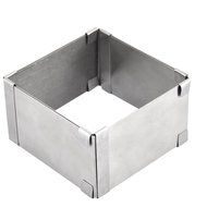uxcell Metal Square Kitchen Adjustable Cake Bread DIY Tool Baking Mold Sliver Tone
