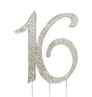 Large Sweet 16 Birthday Cake Topper with Sparkling Rhinestone Crystals (Silver) N3