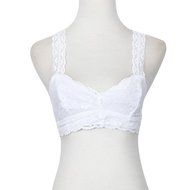 PHOTNO Women White Lace Wrapped Chest Gather Vest N3