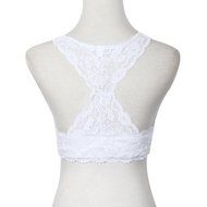 PHOTNO Women White Lace Wrapped Chest Gather Vest N4