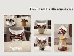 Huayoung 30-pcs Conical &amp; Travel Coffee Filters Hanging Ear Coffee Bags Drip Coffee Filters Disposable Coffee... N4
