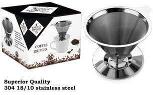 Barista Brothers Pour Over Coffee Dripper - the Best Paperless Clever Coffee Cone- Eco-friendly Reusable Stainless... N5