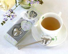 "Tea Time" Heart Tea Infuser in Tea-Time Gift Box - Baby Shower Gifts &amp; Wedding Favors (Set of 12)