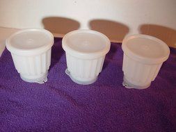 3 Tupperware Sheer Individual Jel-ette Mini Mold Parfait Pudding Jello Cups N2