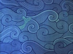 Sea Shanty Mermaid's Tail Mythical Nautical Tea Cozy - Blue and Turquoise Waves - 4 Sizes N2