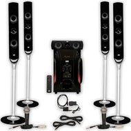 Acoustic Audio AAT1000 Tower 5.1 Speaker System with Optical Input 2 Mics and 2 Extension Cables