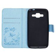 Galaxy Core Prime Wallet Case,PHEZEN Serect Garden Butterfly Flower Inlaid Shiny Glitter Diamond Pu Leather Flip... N57